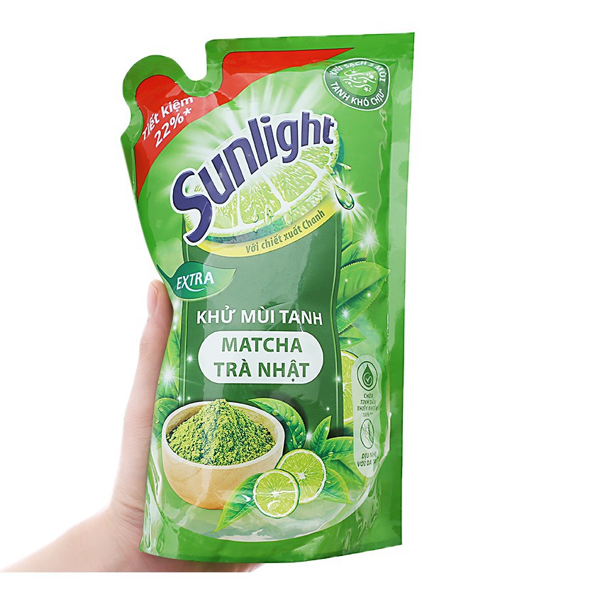 FREESHIP__Nước rửa chén Sunlight 750gr Chanh/Trắng thiên nhiên/matcha (Túi)