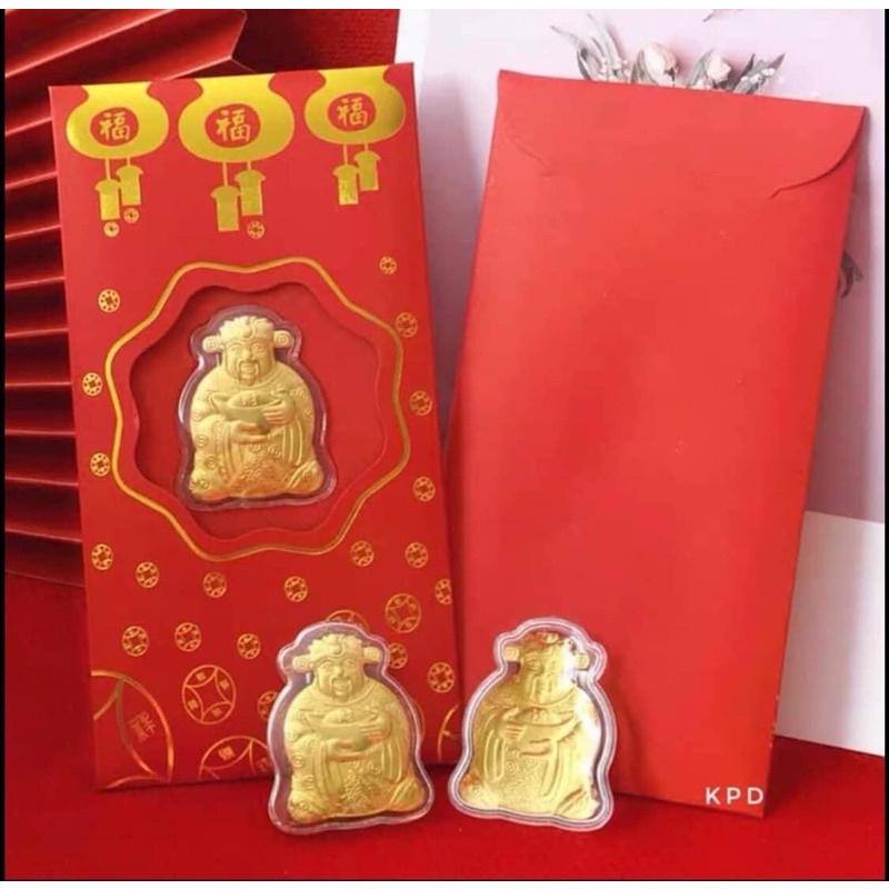 Lì xì thần tài mạ vàng mang lại may mắn đầu xuân năm mới, tài lộc đong đầy