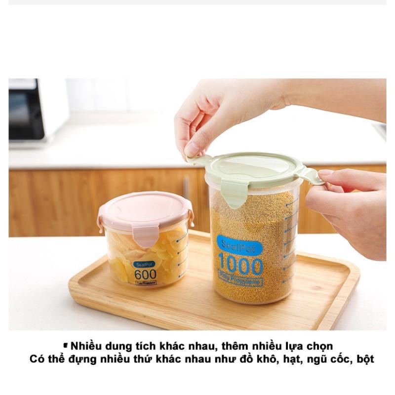 Hộp Bảo Quản Thực Phẩm 600ml/800ml/1000ml/1500ml Bằng Nhựa PP An Toàn Sức Khỏe, Không Mùi Nhựa Có Vạch Chia Định Mức JIA