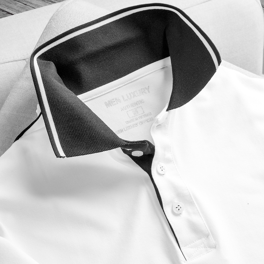 Áo polo nam cao cấp MEN LUXURY thun có cổ chất cotton co giãn thoáng mát đứng form 4 màu basic thanh lịch