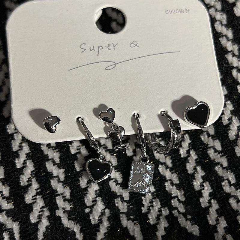 Set 6 Hoa Tai Hình Trái Tim Thời Trang Cho Nữ