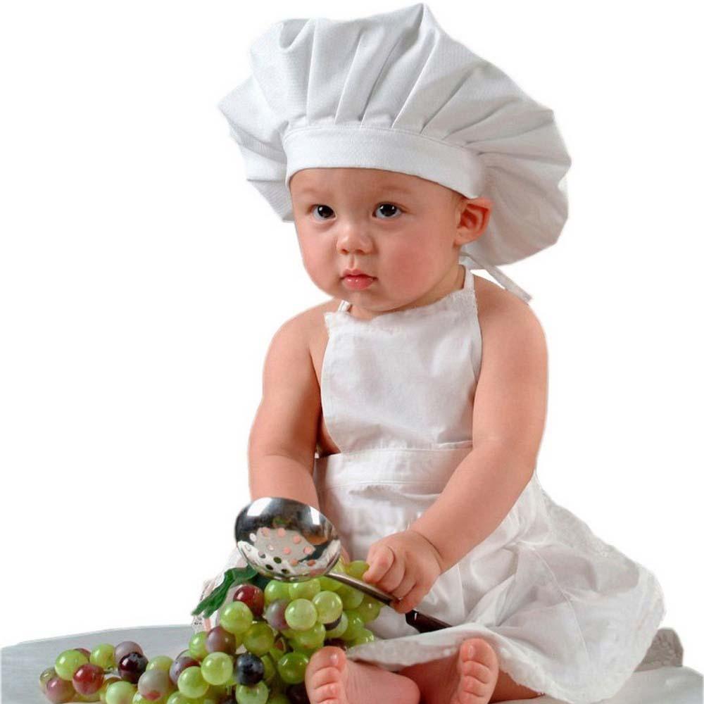 Tạp Dề Nấu Ăn Màu Trắng Chất Liệu Cotton Pha Cho Bé
