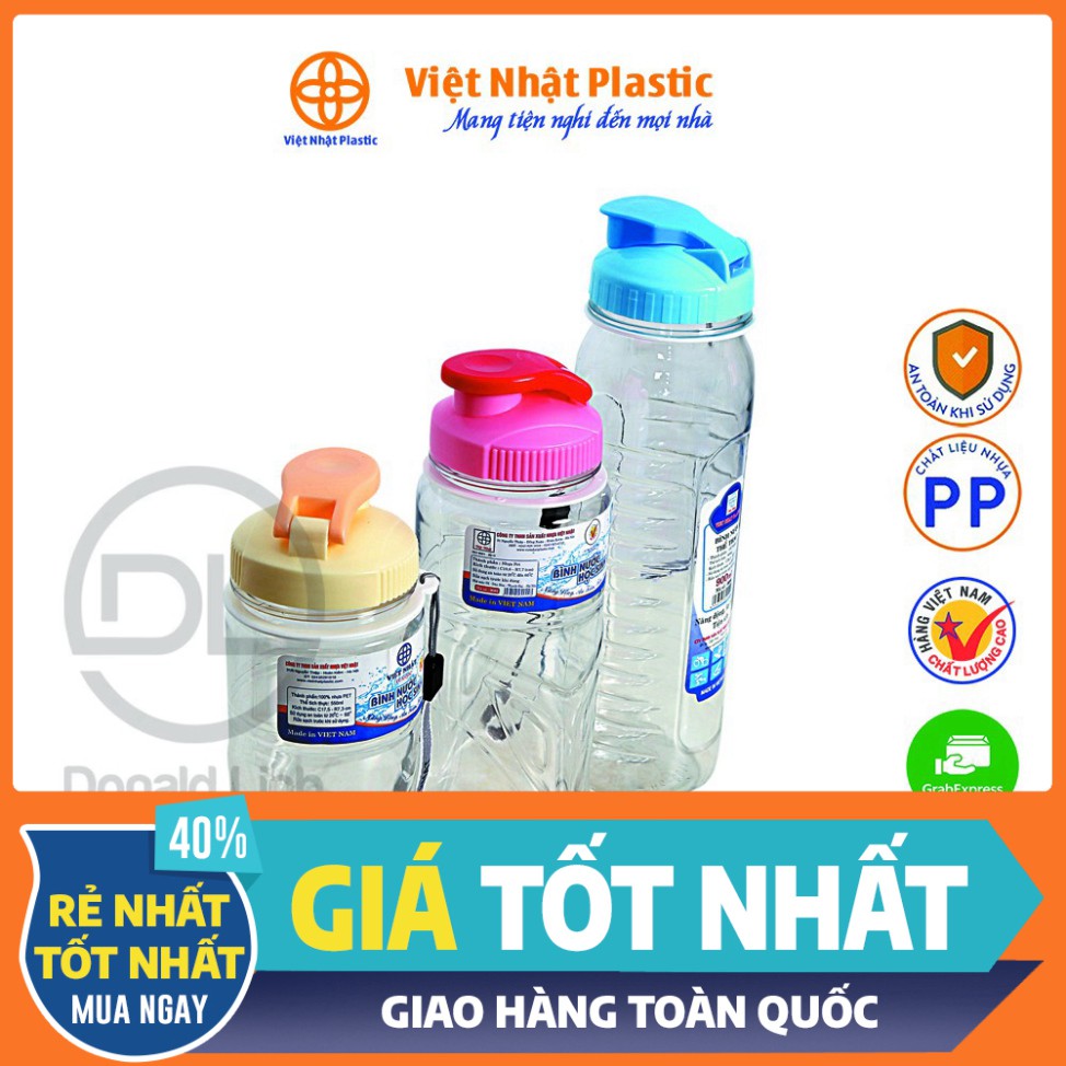 Bình nước học sinh Việt Nhật Plastic 550ml-0088