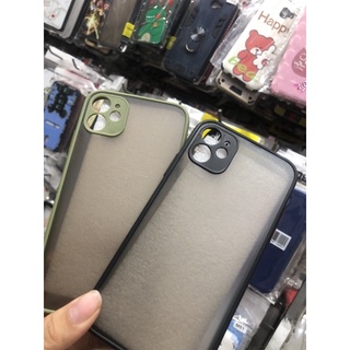 Iphone 11 Ốp lưng viền màu lưng nhám