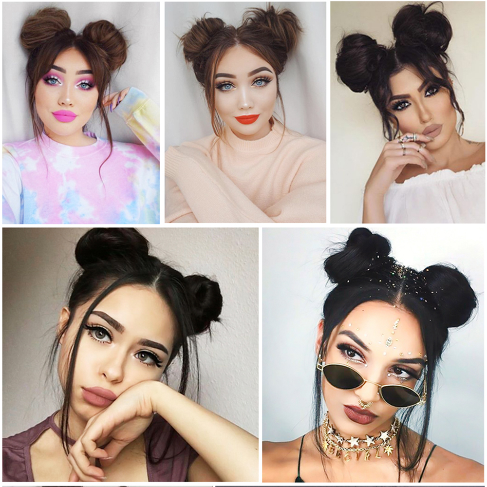 Búi tóc giả bằng sợi tổng hợp nhiều màu sắc dành cho nữ