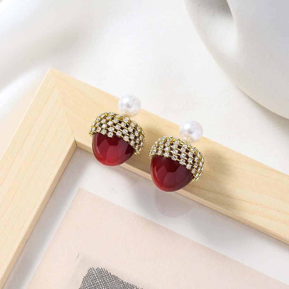 Bông Tai Hình Quả Cherry Bằng Hợp Kim Dễ Thương