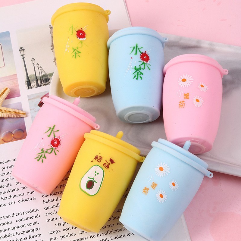 Squishy Mochi Hình Cốc Trà Sữa PHÁT SÁNG mềm dễ thương chân thực giảm stress co dãn đàn hồi ngộ nghĩnh