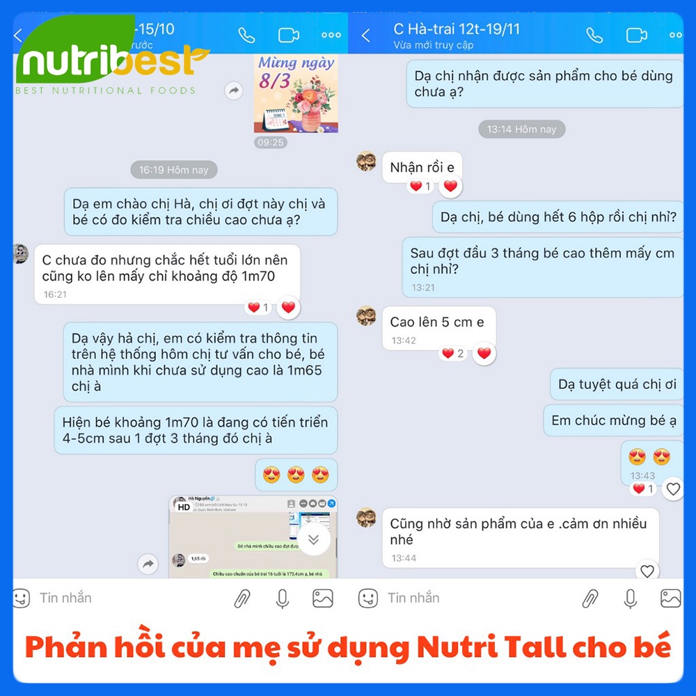 [Combo 5 Tặng 1] 6 hộp Nutri Tall 1 Tăng Chiều Cao Chuyên Biệt Cho Trẻ Dưới 8 Tuổi