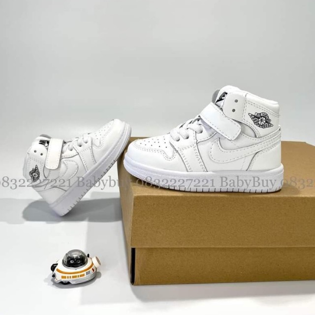 GIÀY BÉ TRAI BÉ GÁI , GIÀY SNEAKER CHO BÉ ,GIÀY JD TRẺ EM TRẮNG CUT MINI