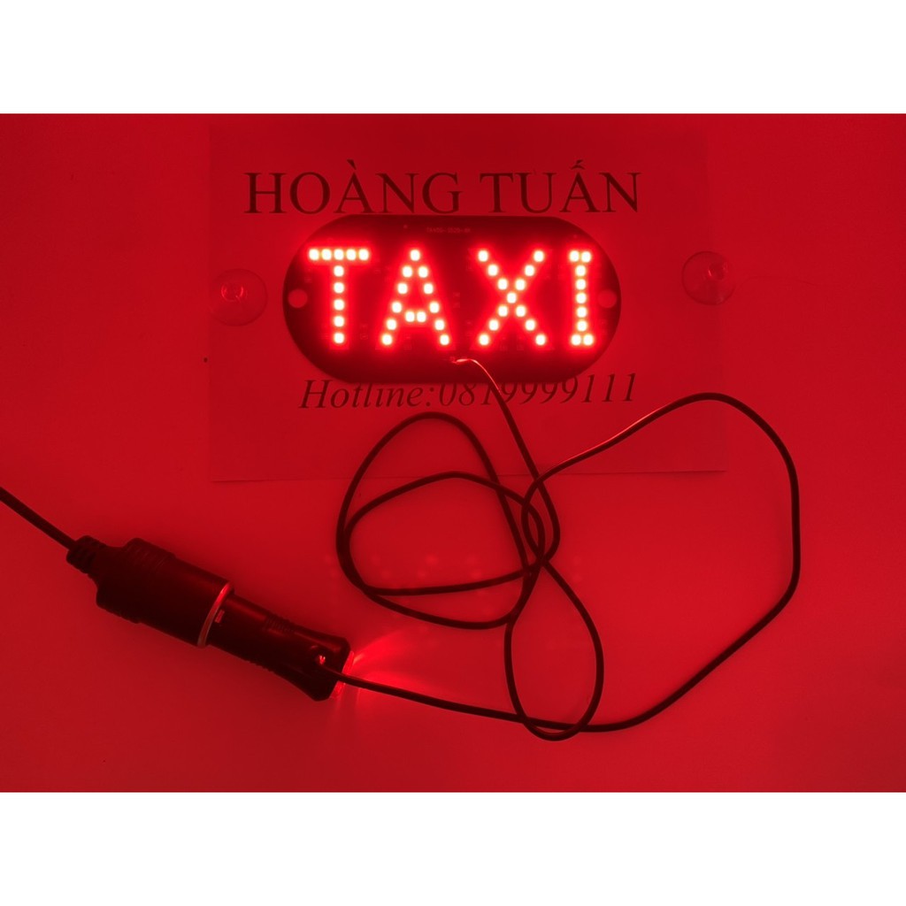 Bảng led TAXI LOẠI 1 CÓ CÔNG TẮC BẬT TẮT cắm tẩu 12V gắn kính 3 màu đèn xanh đỏ trắng