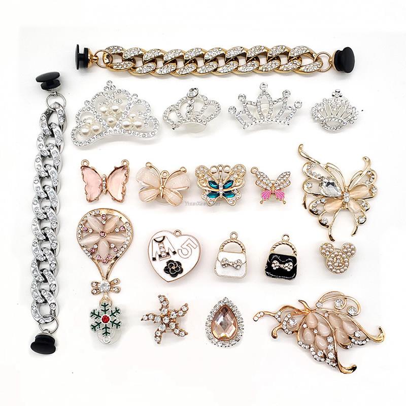 1 Phụ Kiện Trang Sức Thời Trang Bằng Kim Loại Hình Cá Ngựa Đính Đá Sáng Bóng