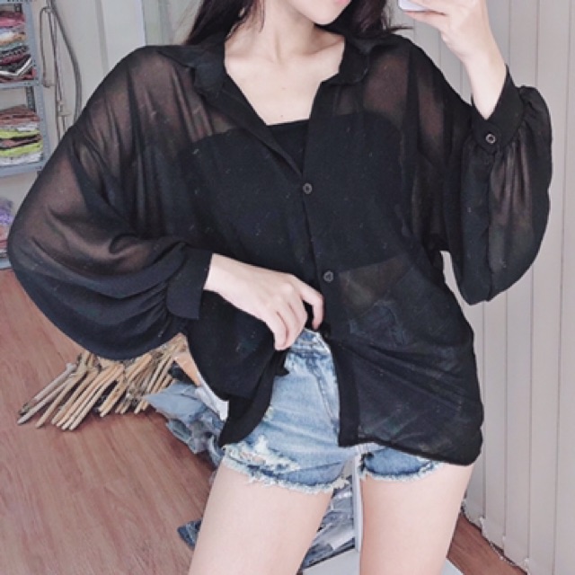 Áo voan basic khoác bikini