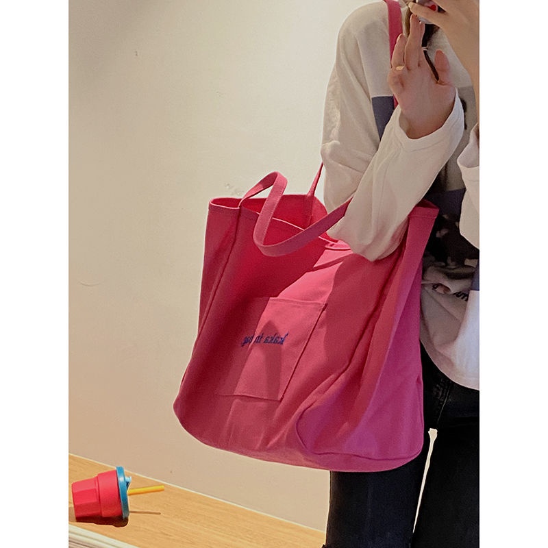 Túi du lịch túi đeo vai to cá tính túi tote canvas đi học đi chơi có dây kéo