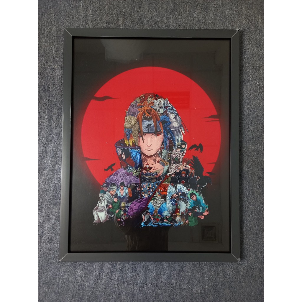 Tranh khung kính Itachi bản màu 7- Naruto - Tranh treo tường anime - Trang trí decor