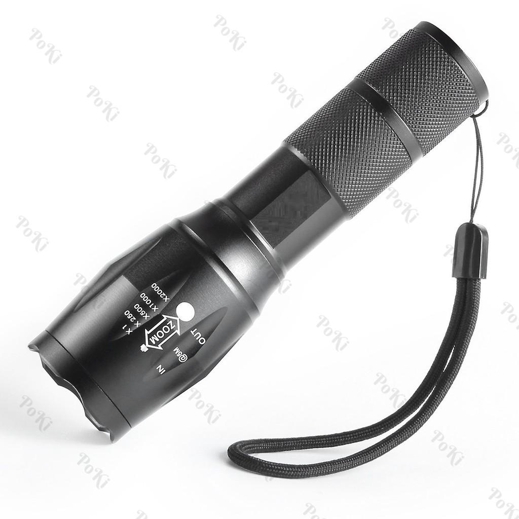 Đèn pin siêu sáng cầm tay đèn LED 5 chế độ XML-T6/L2 + Tặng hộp đựng + 1 Pin sạc 18650 + FREE Bộ sạc Pin - POKI