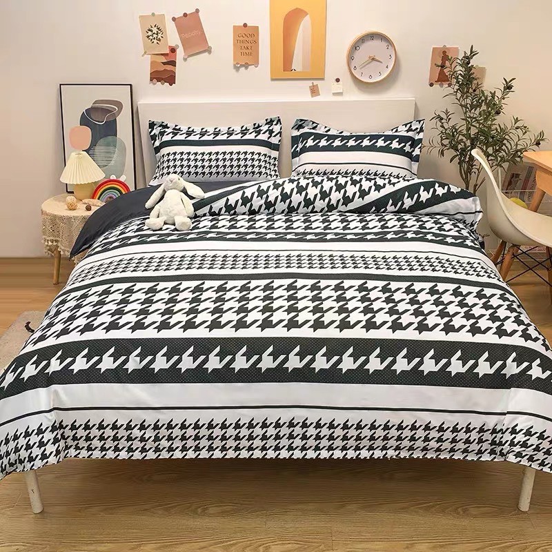 Bộ Drap & Chăn Phao Cotton Poly Roma Trắng