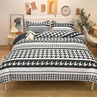 Bộ drap & chăn phao cotton poly roma trắng