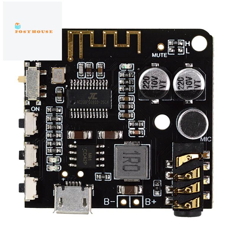 BT5.0 Audio MP3 Bluetooth Audio Decoder Board Lossless Car Speaker Audio Amplifier Board DIY Audio Receiver Black