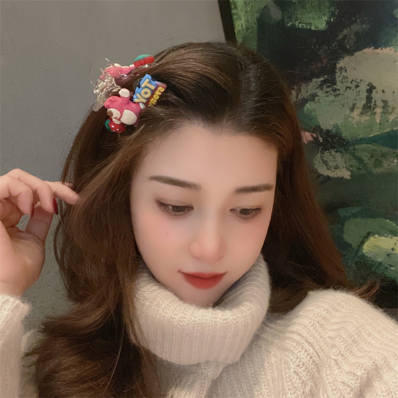 Kẹp Tóc Hình Gấu Hồng Dễ Thương Phong Cách Hàn Quốc Cho Bé Gái