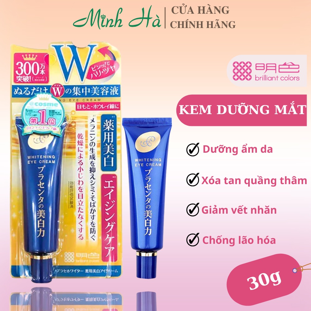 Kem dưỡng mắt Meishoku Whitening Eye Cream 30g của Nhật Bản hỗ trợ giảm thâm mắt