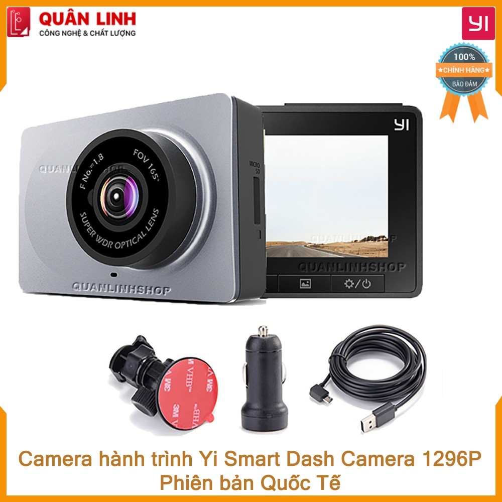 Camera hành trình Xiaomi YI Car Smart Dash Camera 1296p 2K - phiên bản quốc tế, tặng kèm thẻ nhớ 64GB | BigBuy360 - bigbuy360.vn