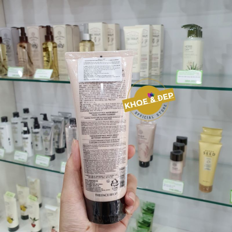 Sữa Rữa Mặt Gạo Làm Sáng Da THEFACESHOP ⭐CHÍNH HÃNG⭐ RICE WATER BRIGHT CLEANSING  FOAM 150ml