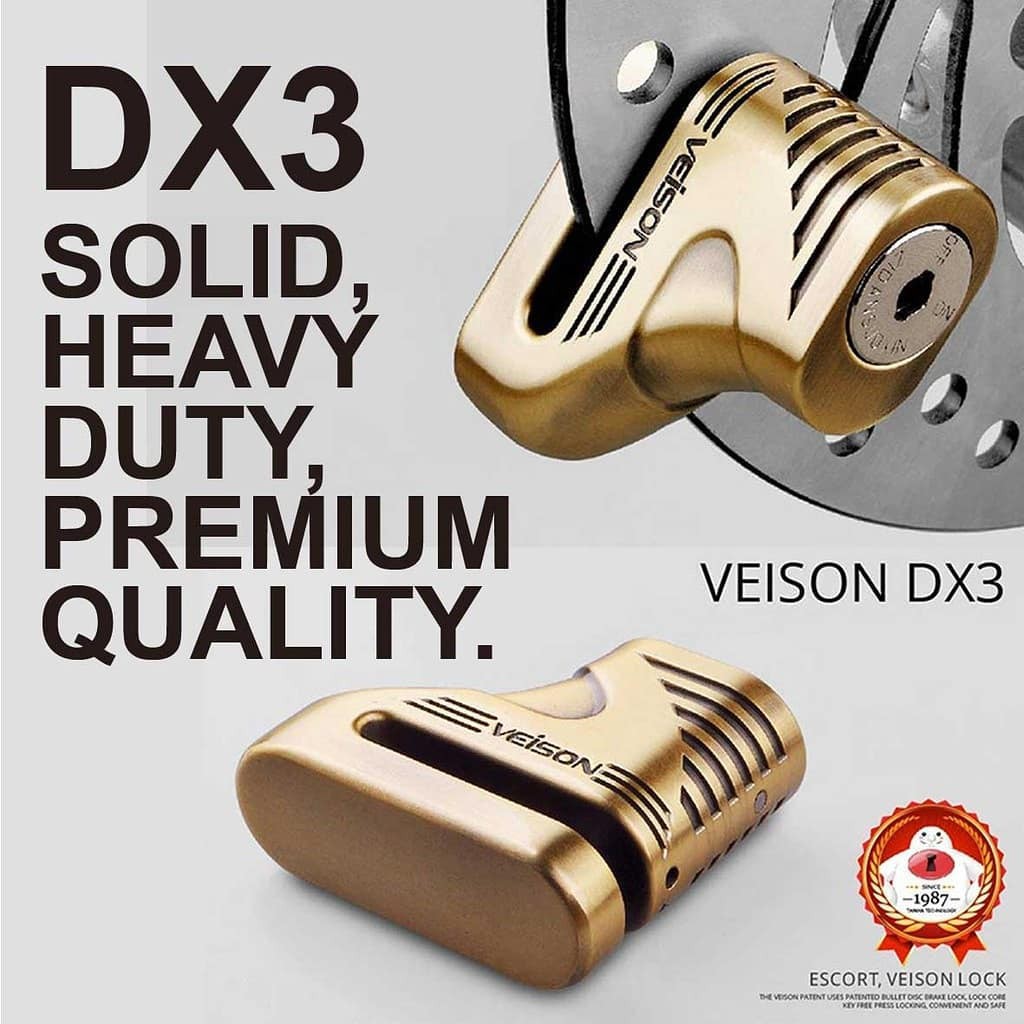 Khóa đĩa xe máy Veison DX3 (thế hệ sau của khóa đĩa Zcon DX2) - (bảo hành 12 tháng)