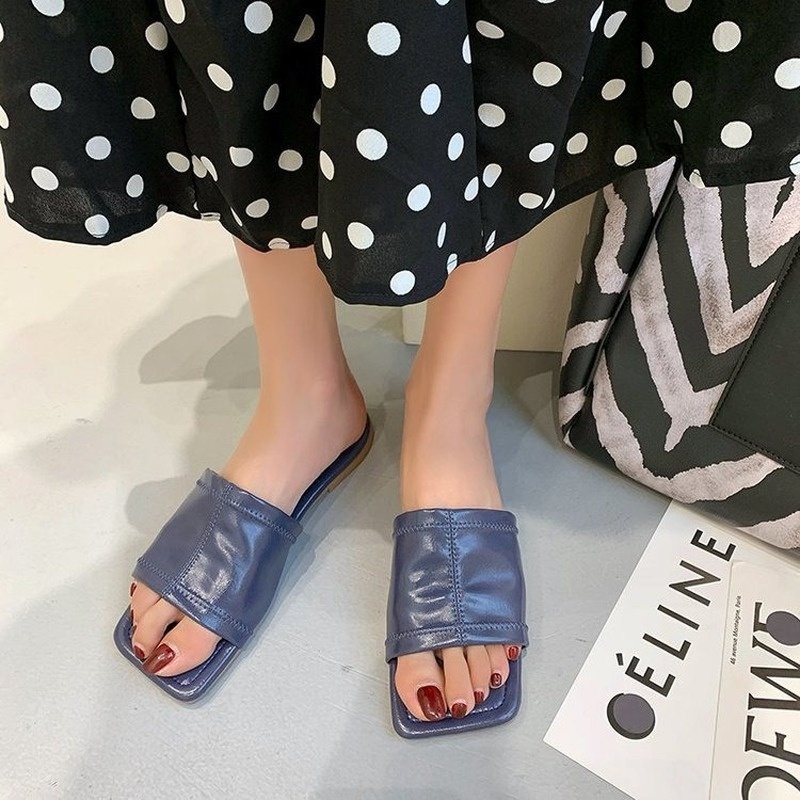 XIELUAIZTA Dép Sandal Da Đế Bệt Thời Trang Mùa Hè 00916