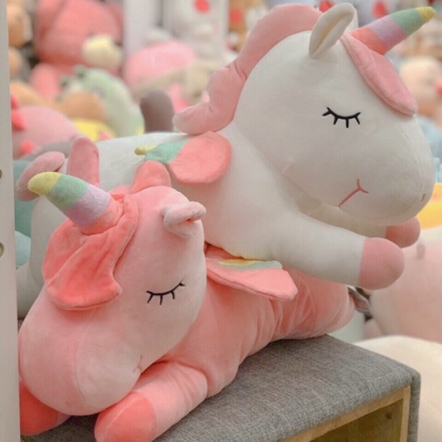 Gấu bông Unicorn nằm mịn lông nhung bông mịn hàng nhập cao cấp 🦄🦄