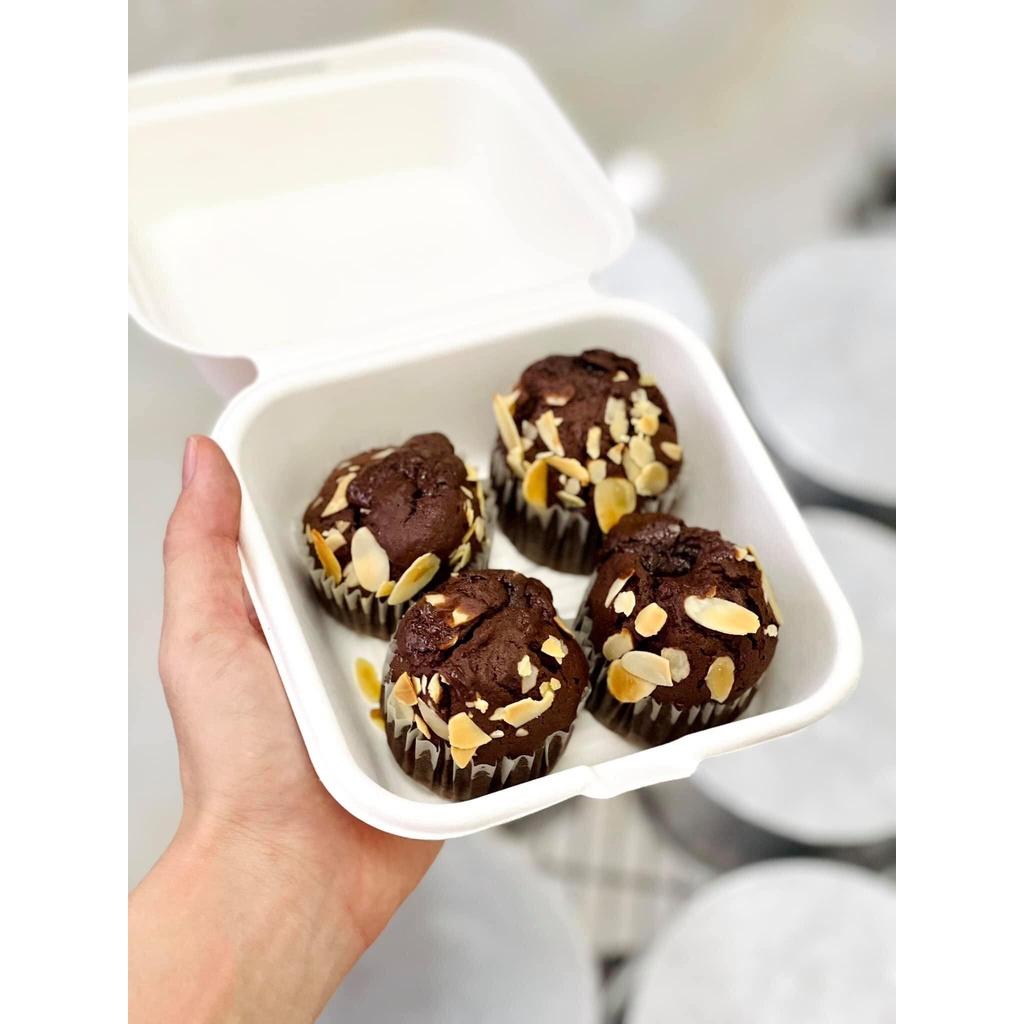 Set 100 hộp bã mía trắng đựng bento cake,...