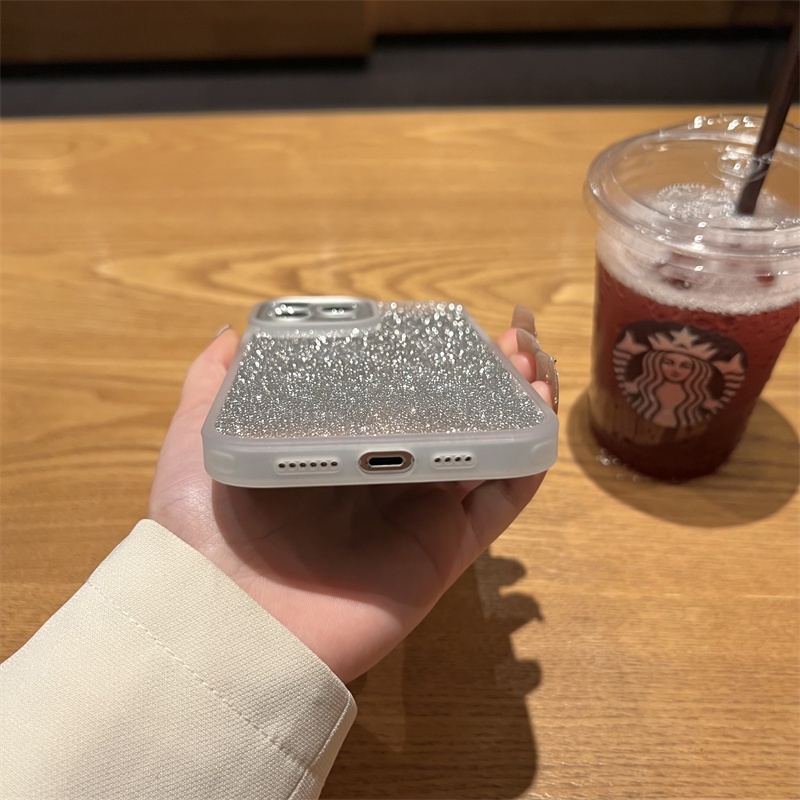 Ốp Điện Thoại Silicon Cứng Trong Suốt Chống Sốc Phối Kim Tuyến Cho iPhone 11 12 13 Pro Max