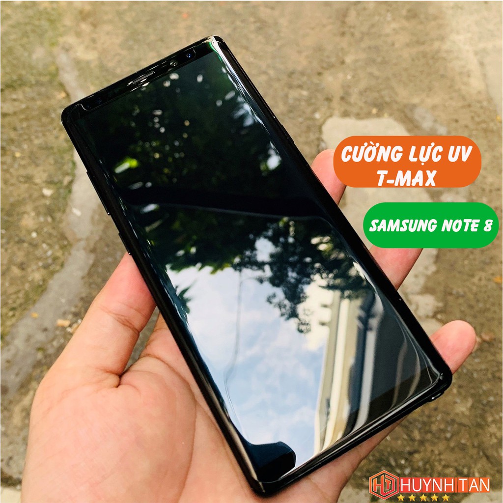 Kính cường lực UV Samsung Note 8 trong suốt chính hãng T-Max chống va đập,chống trầy xướt,hạn chế bám vân tay
