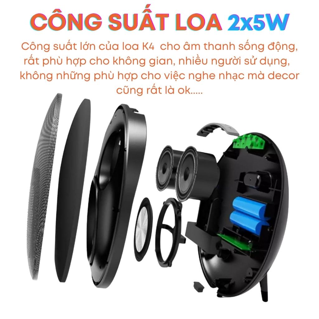 Loa Bluetooth K4 + Plus Loa Nghe Nhạc Xách Tay , Âm Thanh Sống Động , Kiểu Dáng Trẻ Trung . Bảo Hành Lên Đến 12 Tháng