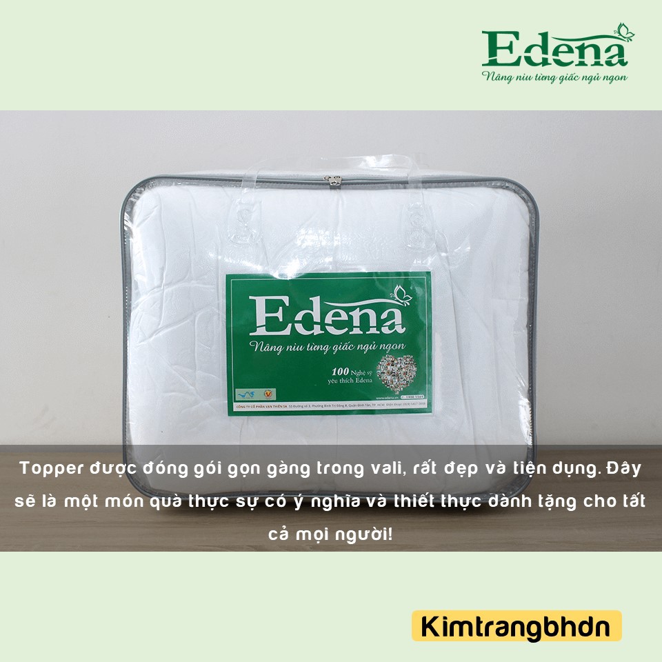 Topper Edena Deluxe tấm làm mềm nệm, lót nệm - CHÍNH HÃNG