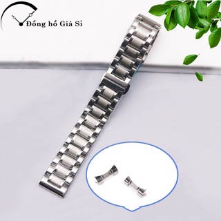 Dây đồng hồ kim loại KHÓA BƯỚM thép đúc 2 đầu ôm và đầu bằng không gỉ size 12/14/16/18/19/20/21/22/24mm