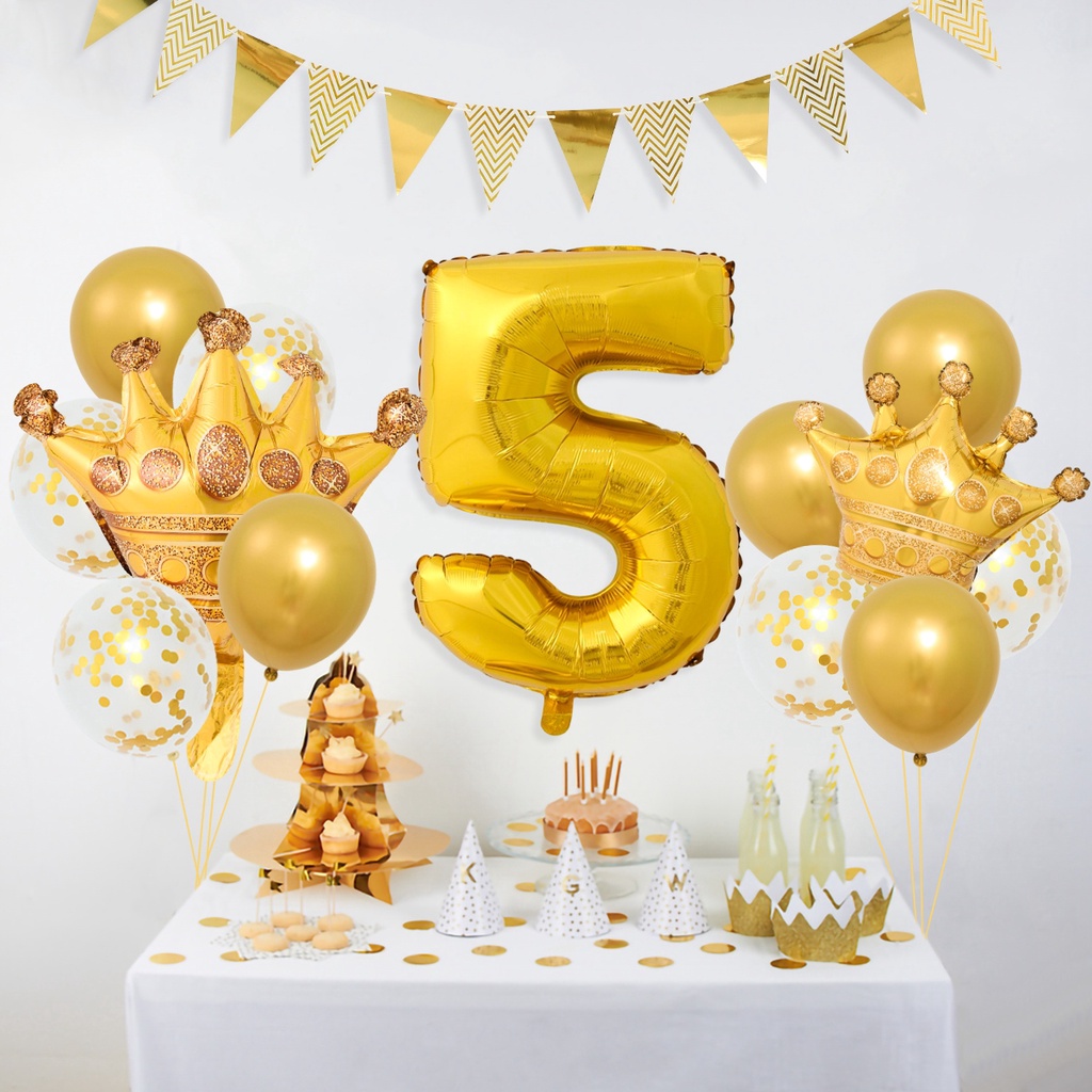 Set 15 Bong Bóng Màu Vàng Dùng Trang Trí Tiệc Sinh Nhật