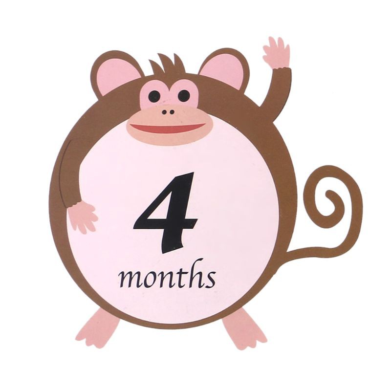 B ộ 12 sticker đánh dấu tháng sinh của bé hình động vật dễ thương