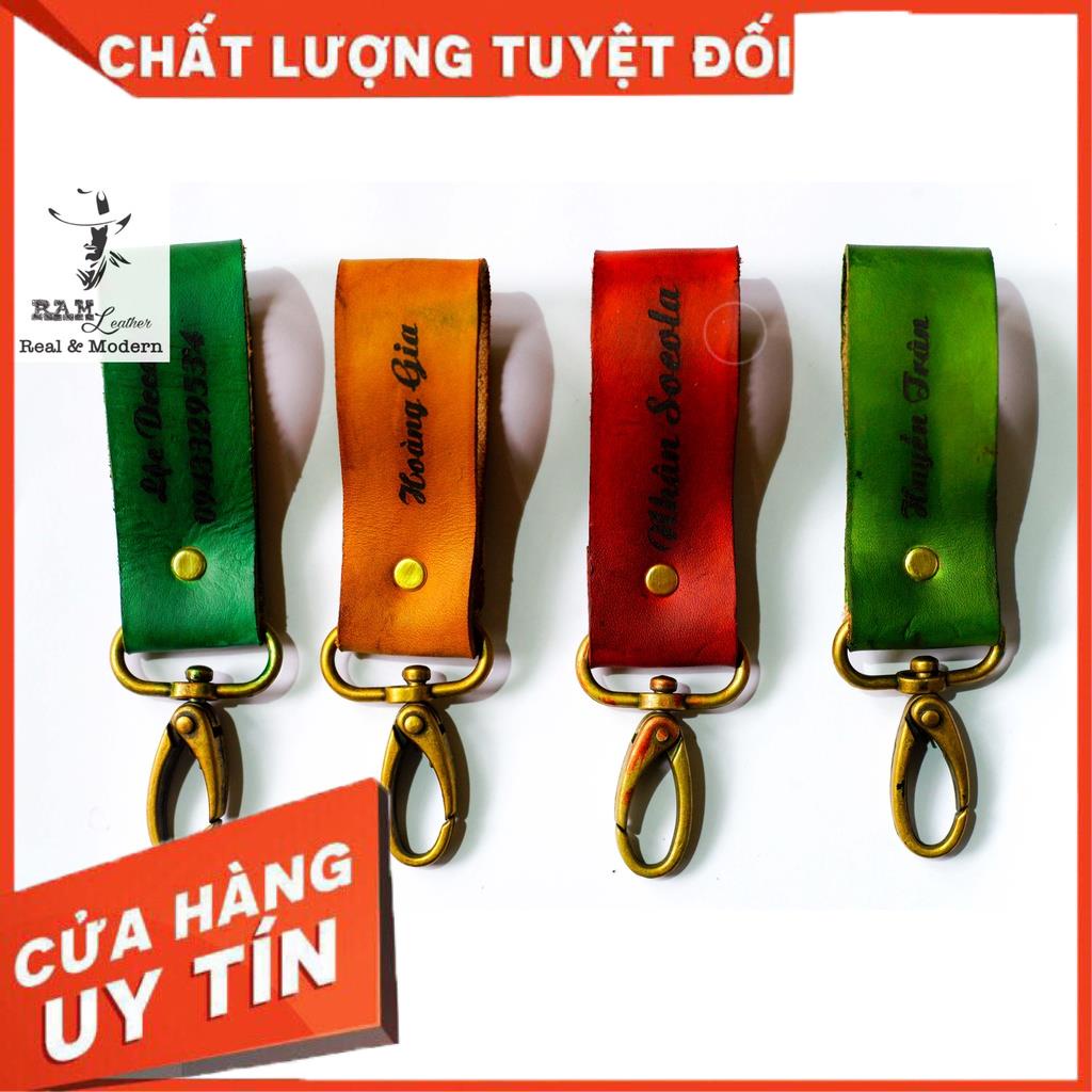 Móc Khóa Da Bò Veg Ý Khắc Tên Theo Yêu Cầu - Ram Leather