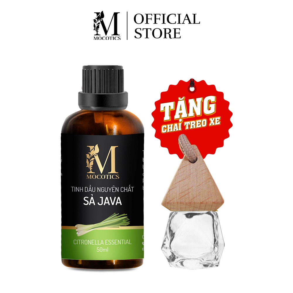 Tinh Dầu Sả Java Mocotics Chai 50ML | 100% Thiên Nhiên Nguyên Chất | Xông Thơm Phòng | Tặng lọ treo tinh dầu treo xe