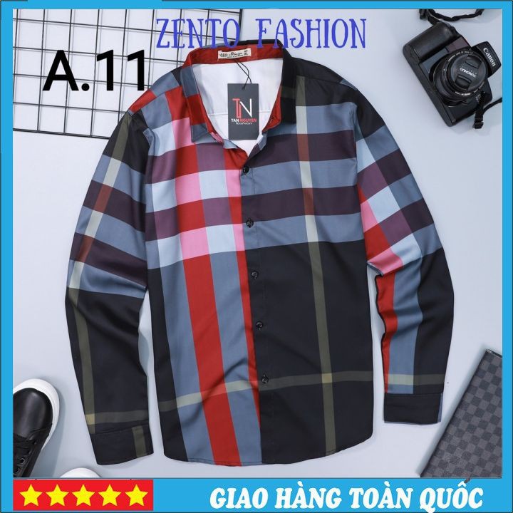 Áo Sơ Mi Nam Tay Dài Kẻ Karo Công Sở Đủ Màu, Đủ Size, Chuẩn Form