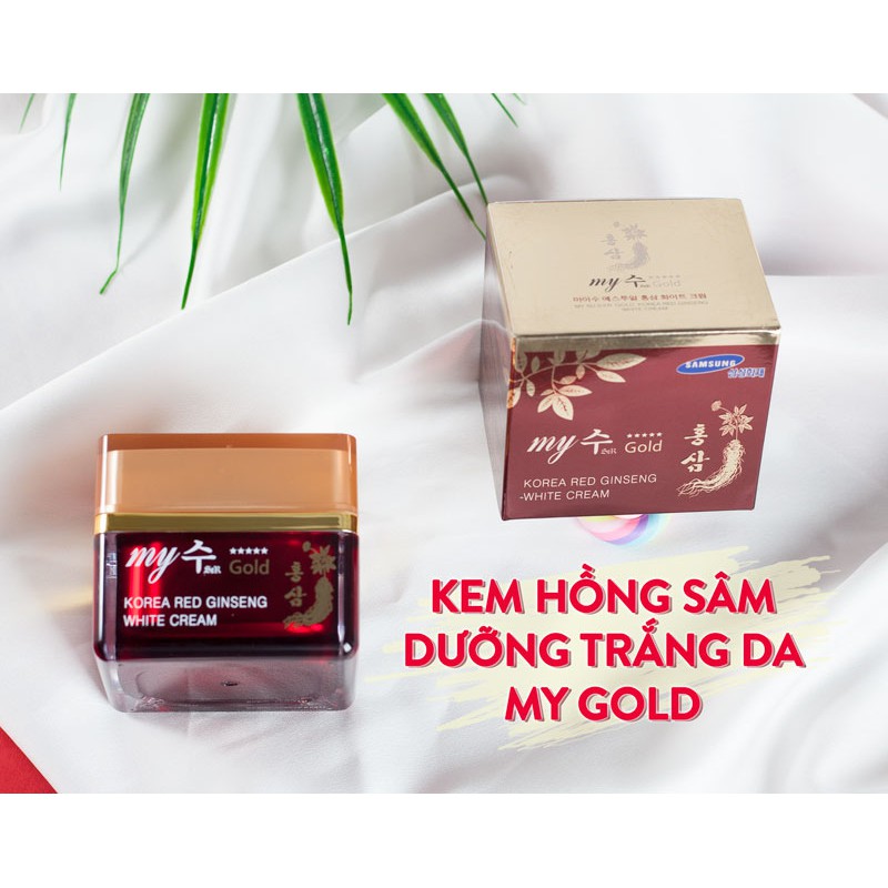 Kem sâm dưỡng ẩm và trắng da My Gold Korea Red Ginseng White Cream 50ml