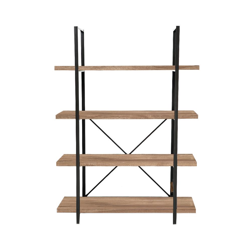 HomeBase FURDINI Kệ 4 tầng trưng bày đồ dùng bằng thép có ngăn mở thông thoáng FIRMO Thái Lan W100xH140xD33cm màu nâu