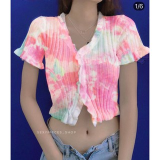 Áo kiểu loang màu