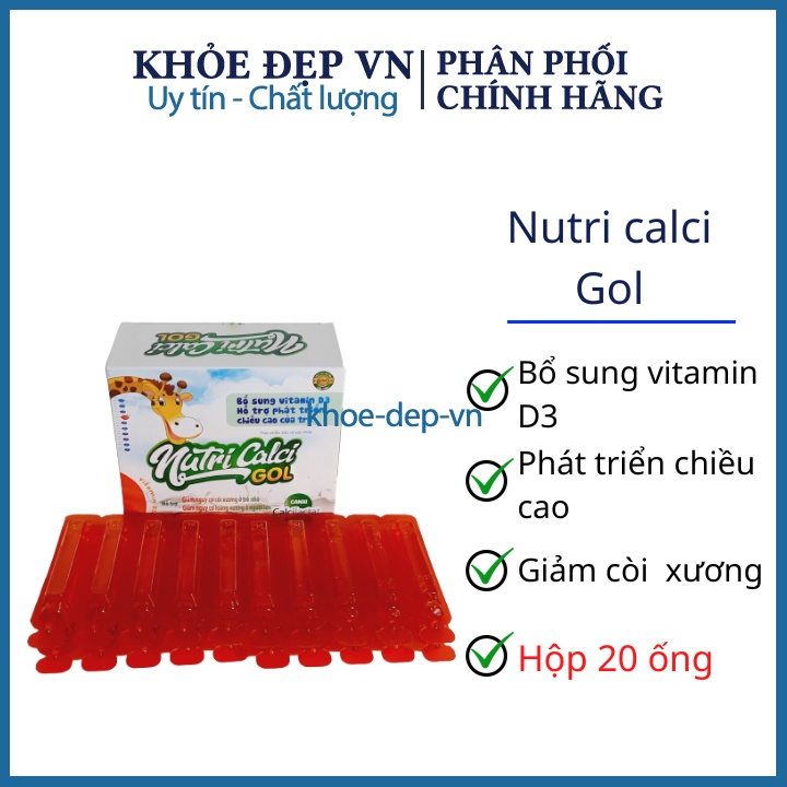 Nutri Calci Gol bổ sung canxi d3 k2 mk7bhỗ trợ phát triển chiều cao, chống còi xương, tăng sức đề kháng cho bé