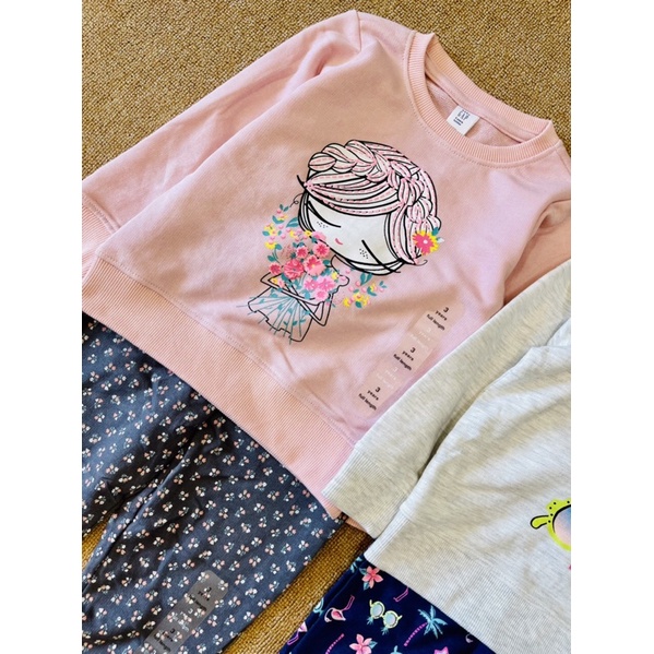 𝗦𝗵𝗼𝗽 𝗠𝗲̣ 𝗕𝗼𝗯 𝟴𝟲 - BỘ NỈ DA CÁ BABY G.A.P BÉ GÁI DƯ XỊN (18m-5y)