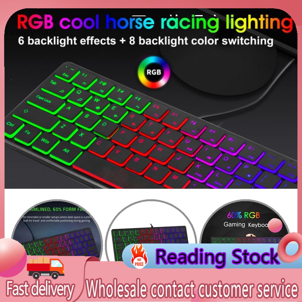 Bàn Phím Chơi Game 64 Phím Có Dây Phát Sáng Cho Laptop