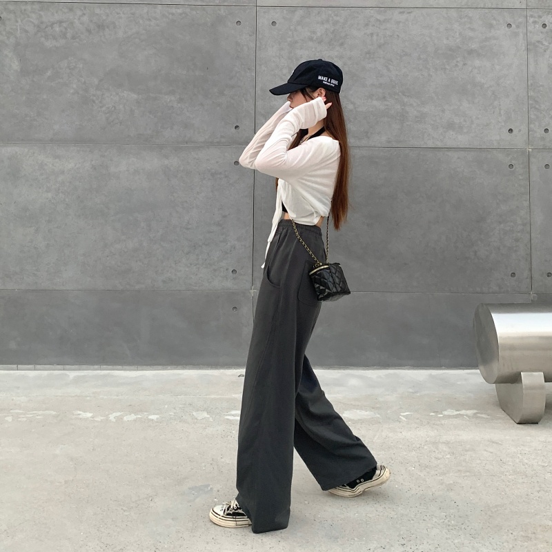 Quần dài SUXI lưng cao ống rộng phong cách Hàn Quốc cho nữ