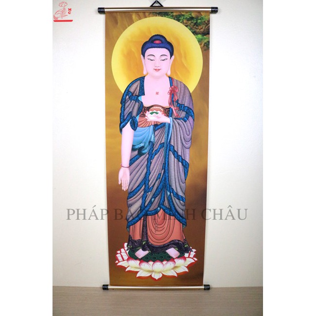 BỘ 3 BỨC TRANH LỤA TAM THÁNH (TO - NHỎ) _ CAM