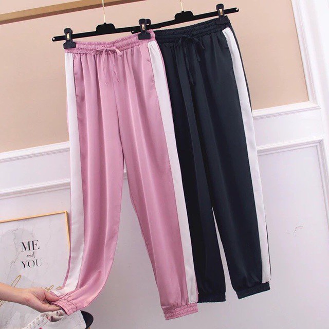 Quần jogger nữ phi lụa 1 line cực hot