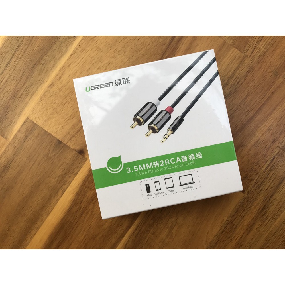 Cáp Audio 3.5mm Male To 2RCA Male Dài 0.5m UGREEN 20779 - AV116